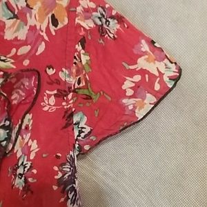 Pure Energy Tops - Pure Energy sheer red floral blouse Pure Energy Tops - Pure Energy sheer red floral blouse